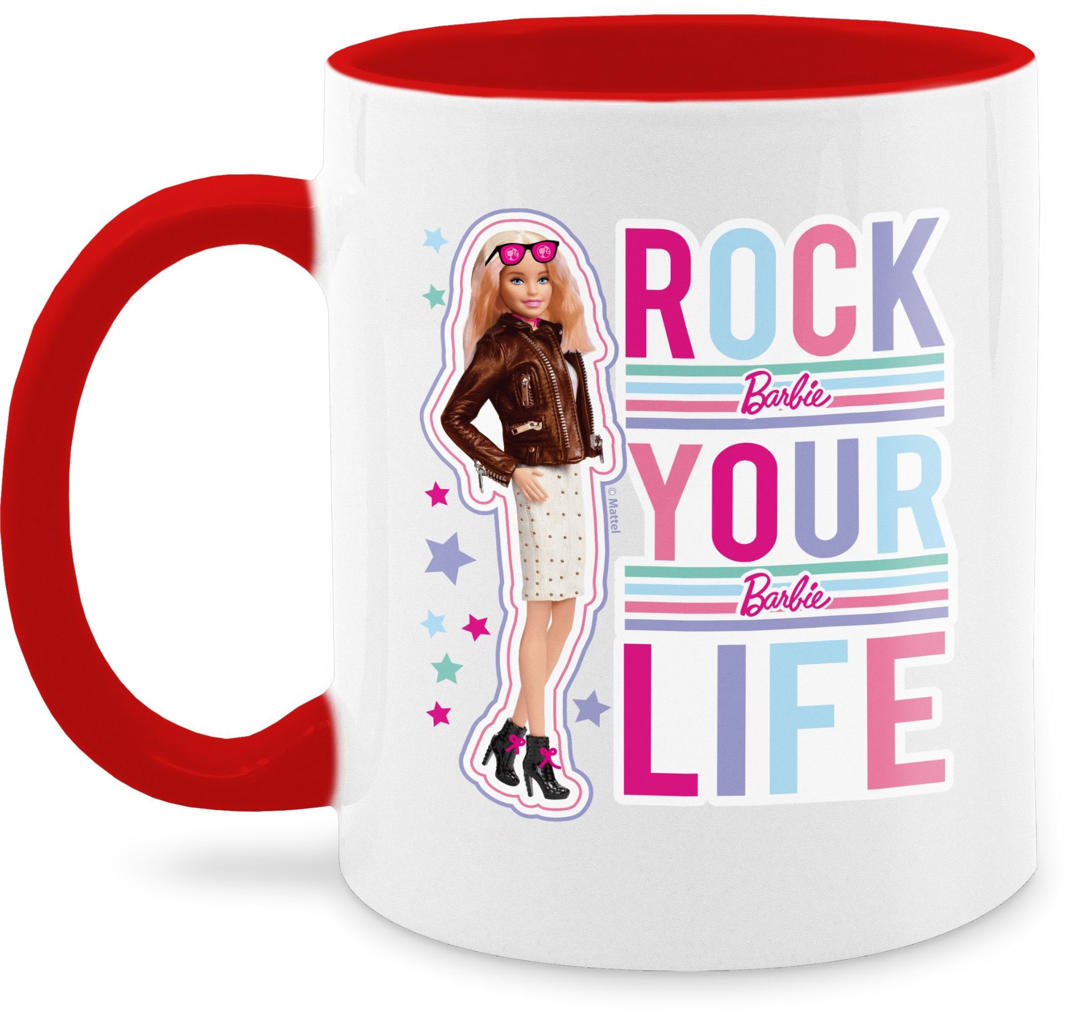 Shirtracer Tasse Rock your life, Keramik, Barbie Tasse 3 Rot