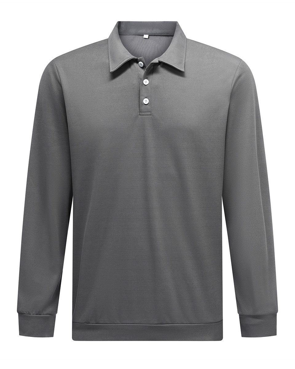 Allthemen Poloshirt Regular Fit Langarm-Poloshirt mit Polokragen