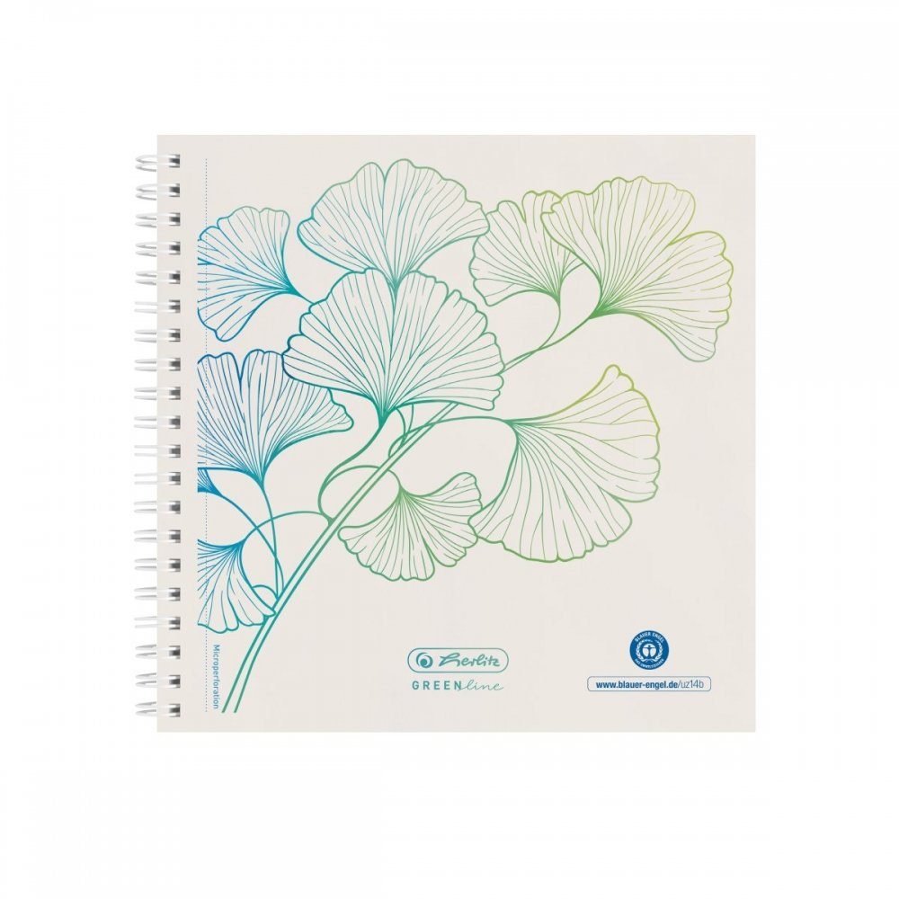 Herlitz Collegeblock GREENline - Spiralblock - 100 Blatt - weiß