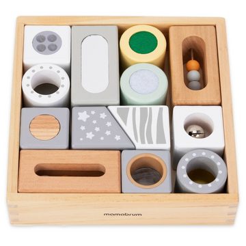 Mamabrum Puzzle-Sortierschale Sinnesblöcke aus Holz 13 Elemente - Set