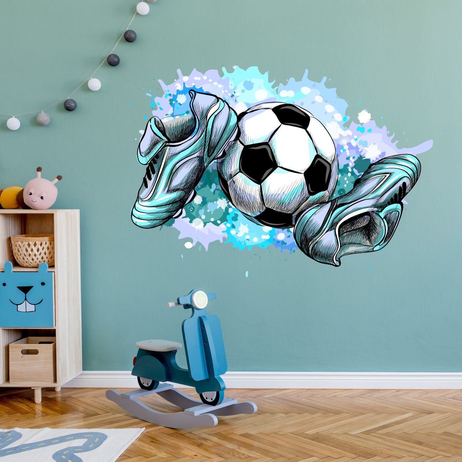 nikima Wandtattoo 187 Wandtattoo Fussballschuhe und Ball - Größe 370 x 500 günstig online kaufen