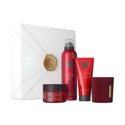 Rituals Wellness-Pflegeset The Ritual of AYURVEDA Geschenkset Klein Groß Frauen & Männer Beauty, Geschenkset Hautpflege Haarpflege Reisegrößen Körperöl Körpercreme Set, 4-tlg., Ayurveda Moringaöl, Himalaya-Honig, Süßmandelöl, Indische Rosen, Geschenkset: Rosenduft, Hautpflege, Reisegrößen, Ayurvedische Öle