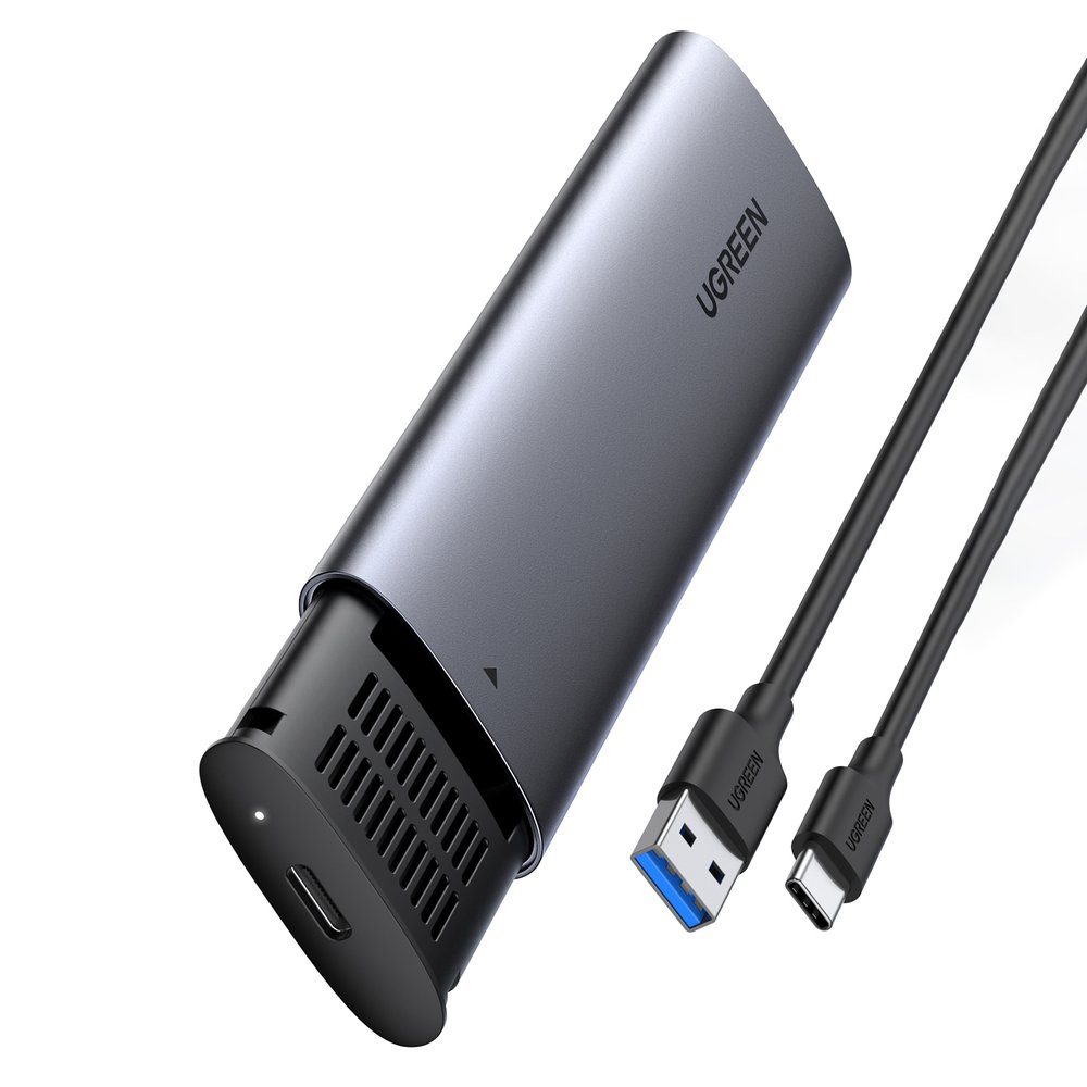 Festplatten-Gehäuse Festplattenschacht Gehäuse M.2 B-Key SATA 3.0 5 Gbps + USB Typ C Kabel