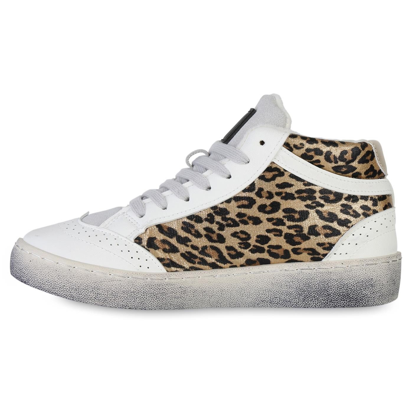 VAN HILL 841577 Sneaker Damen Sneaker High Schnürer Glitzer Freizeit Schnür günstig online kaufen