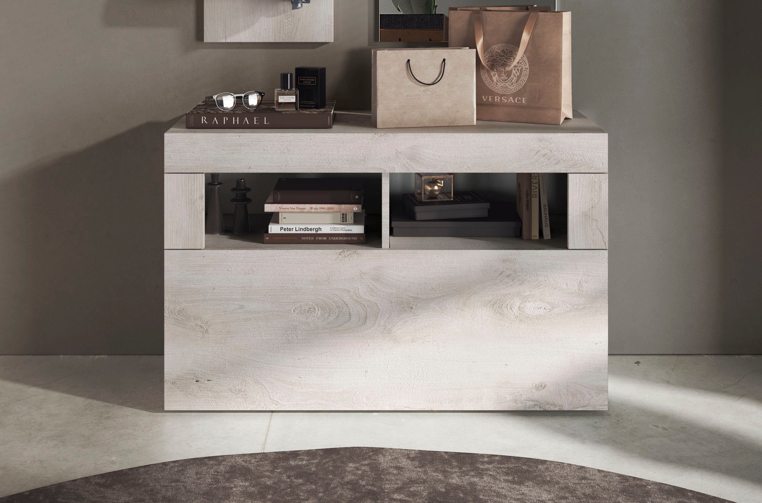 Home affaire Garderobenschrank Basic, Breite 91 cm, Höhe 59 cm, Schuhbank 1 Klappe Garderobenbank, moderne Rahmenoptik