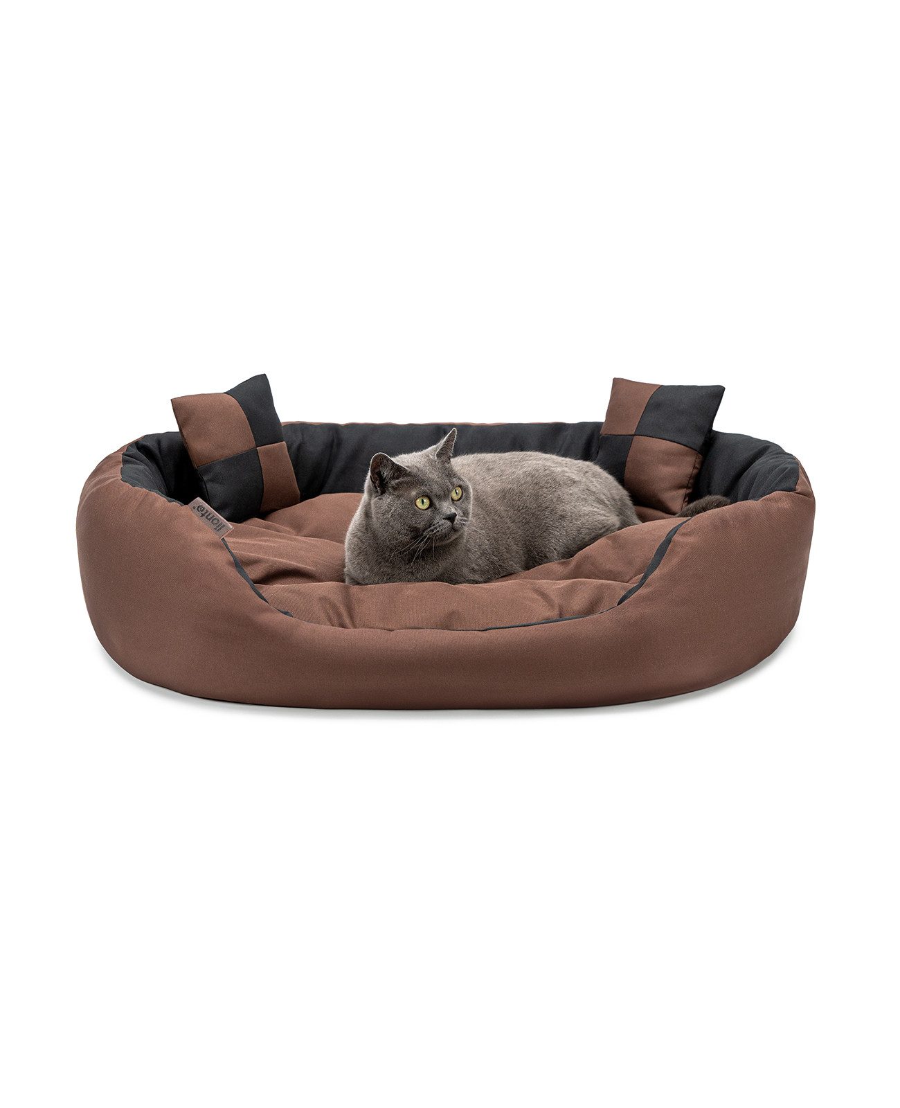 lionto Tierbett für Katzen, 4-in-1 Katzenbettchen wendbar, wasserabweisendes Textil, modern, wendbar, kratzfest & pflegeleicht