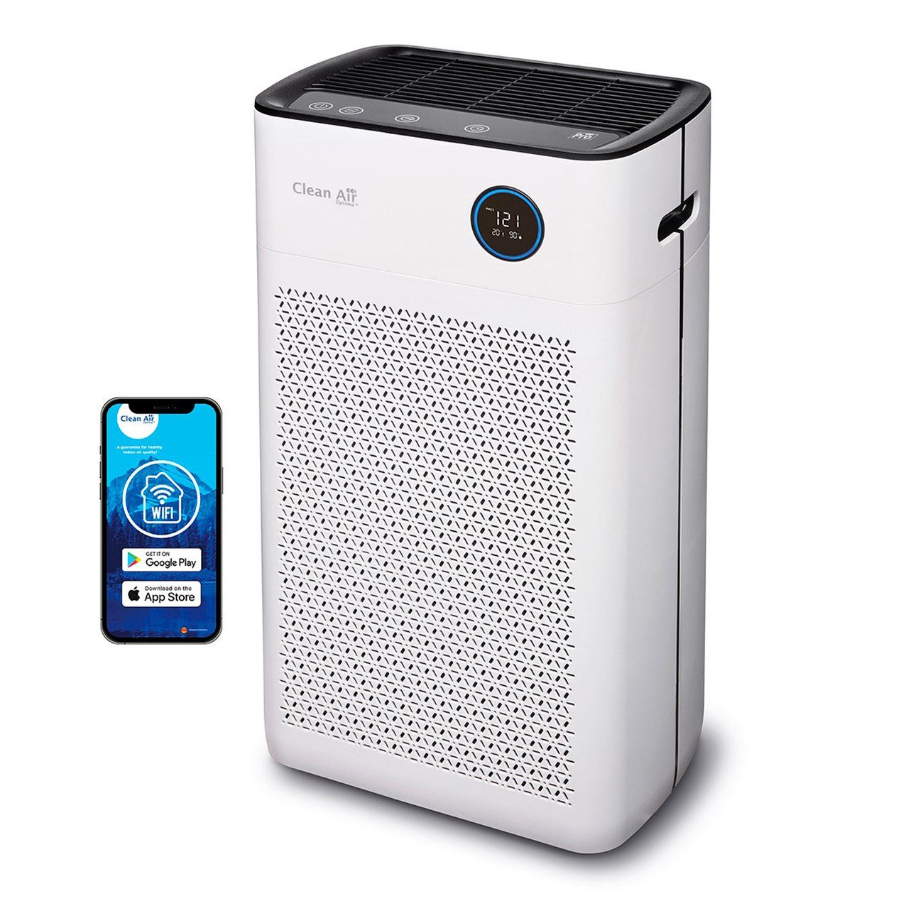 Clean Air Optima Luftreiniger HEPA UV-C Ionisator - CA-509Pro SMART, für 90  m² Räume, Clean Air Optima® App
