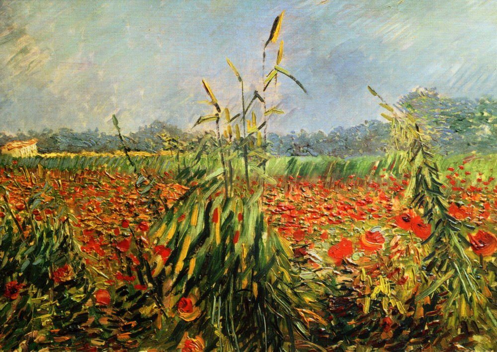 Postkarte Kunstkarte Vincent van Gogh "Grüne Kornhalme, Arles"