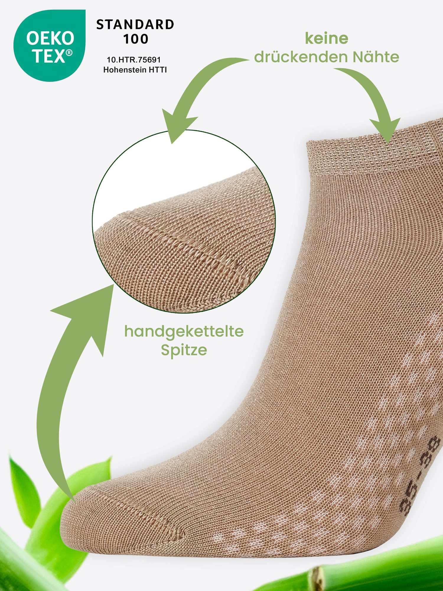 Cotton Prime® Sneakersocken Kurze Socken für Damen & Herren (6-Paar) weich und atmungsaktiv durch Viskose