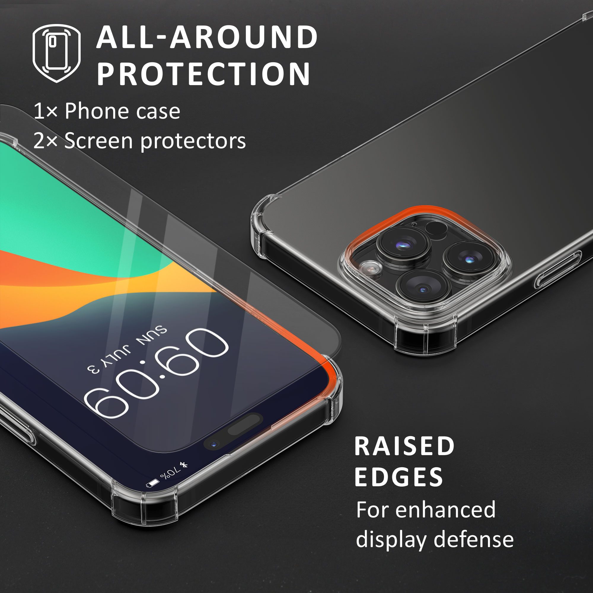 kalibri Handyhülle Hülle für Apple iPhone 15 Pro Max Case, Handyhülle mit 2x Glas Schutz Folie - Cover Handyhülle
