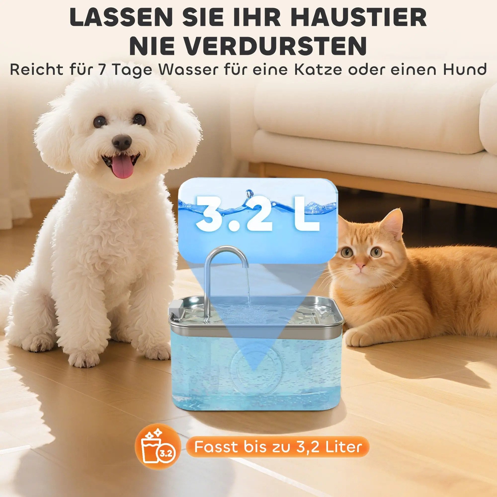 BlingBin Trinkbrunnen Katzenbrunnen 2,5L/3,2L Trinkbrunnen für günstig online kaufen