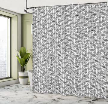 Abakuhaus Duschvorhang Moderner Digitaldruck mit 12 Haken auf Stoff Wasser Resistent Breite 175 cm, Höhe 180 cm, Geometrisch Minimalist Zig Zag