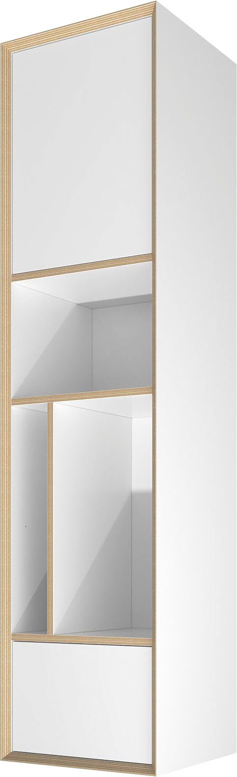 ONE Mehrzweckschrank zum LIVING VERTICAL SMALL Serie Müller Vertiko, Bau Wohnwand einer VERTICO Hochschrank kombinierten zur weiß
