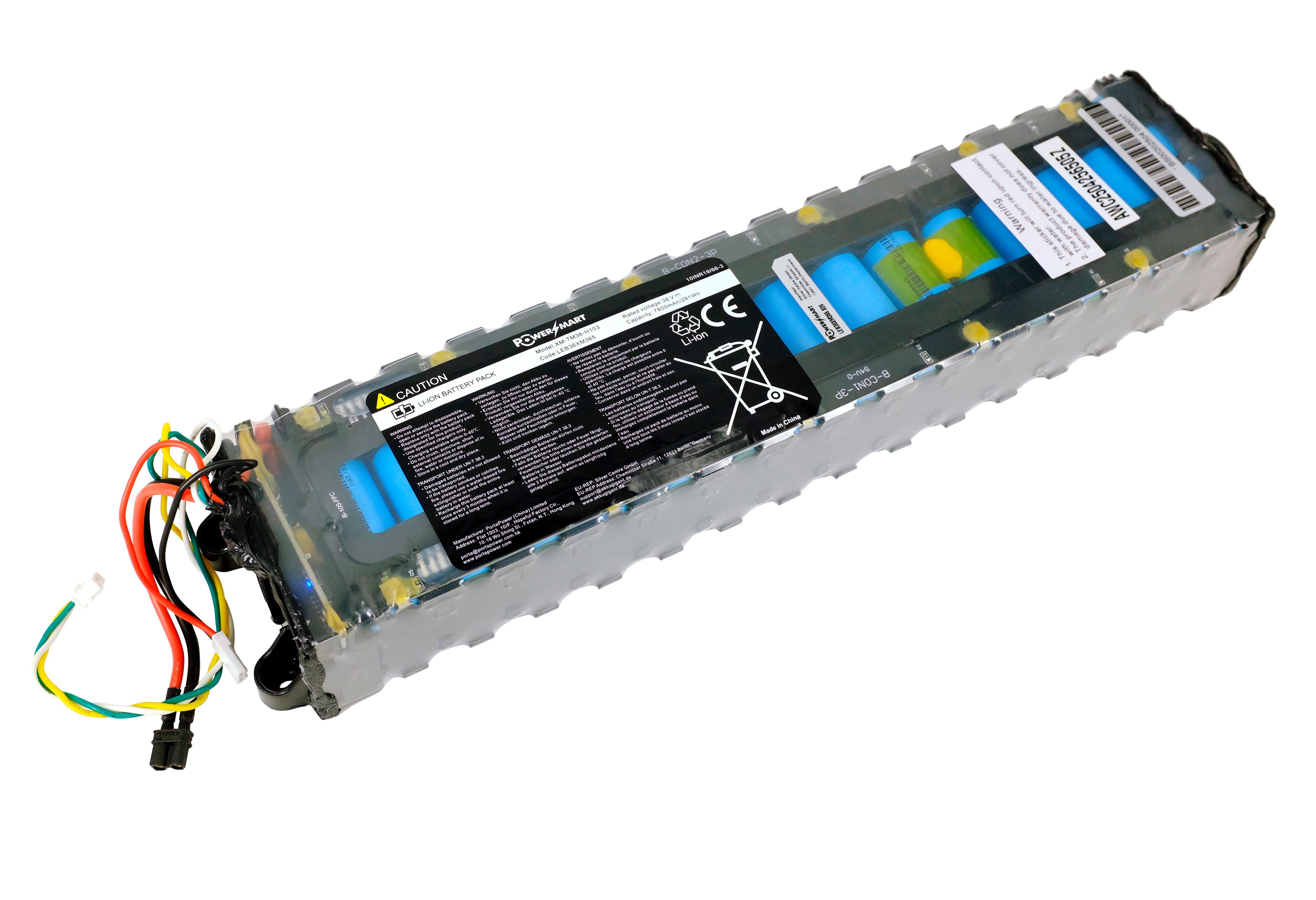 PowerSmart LEB36XM365.826 Elektroroller-Akku für Xiaomi Mi scooter 3 Li-Ion 7800 mAh (36 V)