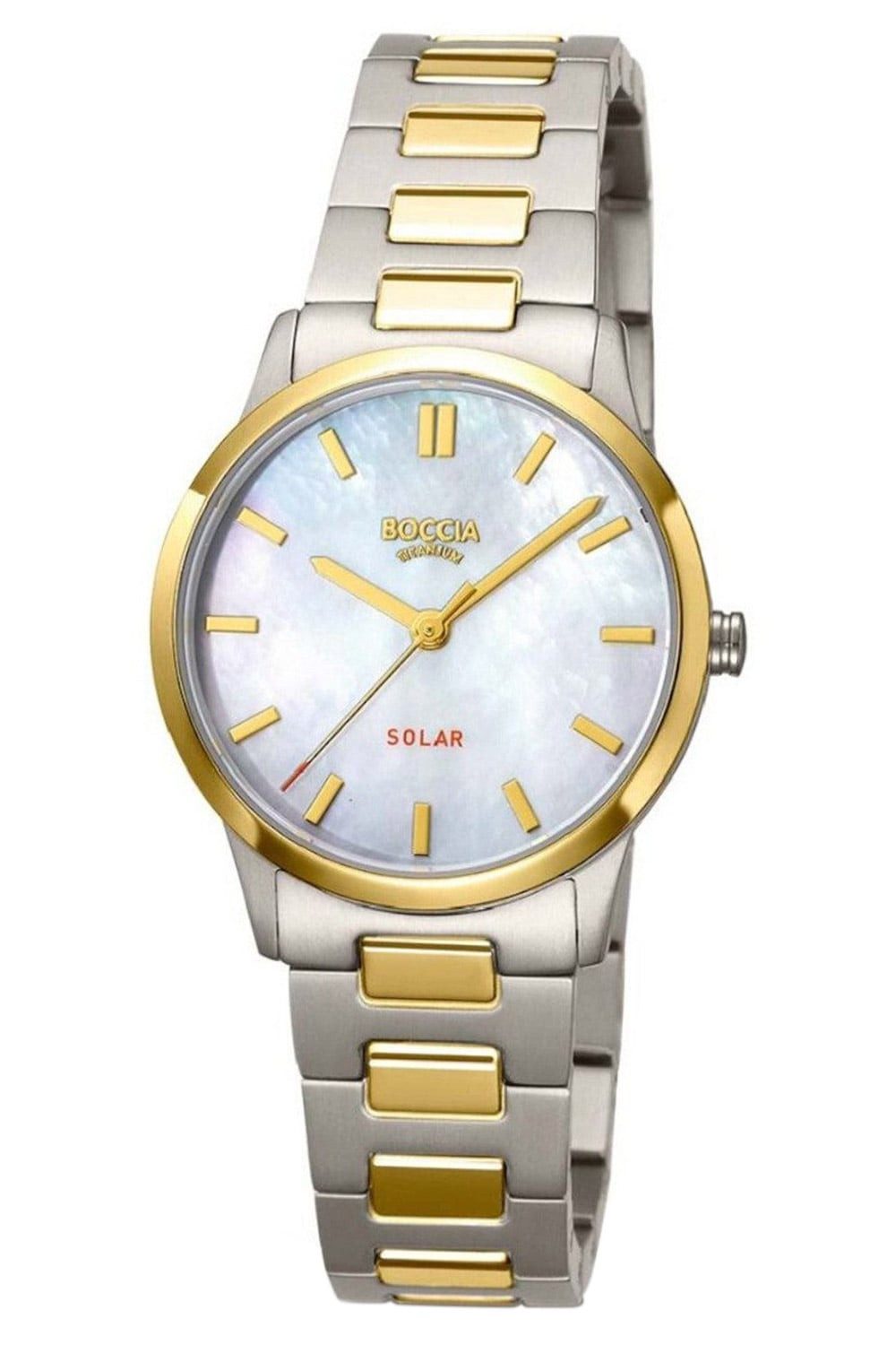 Boccia Solaruhr für Titan Bicolor/Perlmutt