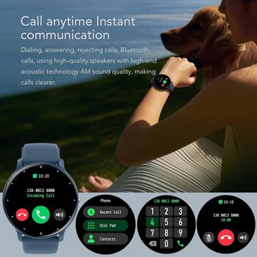 findtime Smartwatch (1,39 Zoll, Android, iOS), Smartwatch mit Annehmen & Tätigen von Anrufen, Nachrichtenerinnerung