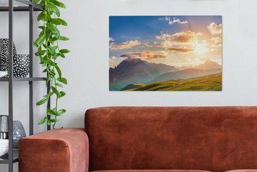 OneMillionCanvasses® Leinwandbild Alpen - Berge - Natur, (1 St), Wandbild Leinwandbilder, Aufhängefertig, Wanddeko, 60x40 cm