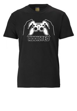 LOGOSHIRT T-Shirt Addicted mit trendigem Gaming-Print