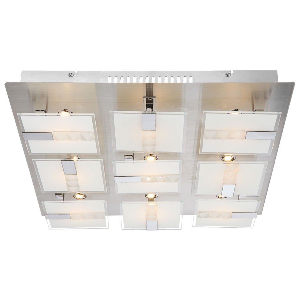 40,5 LED fest Globo Büro LED-Leuchtmittel Warmweiß, Glas Deckenleuchte, verbaut, LED satiniert Decken Beleuchtung Watt Leuchte