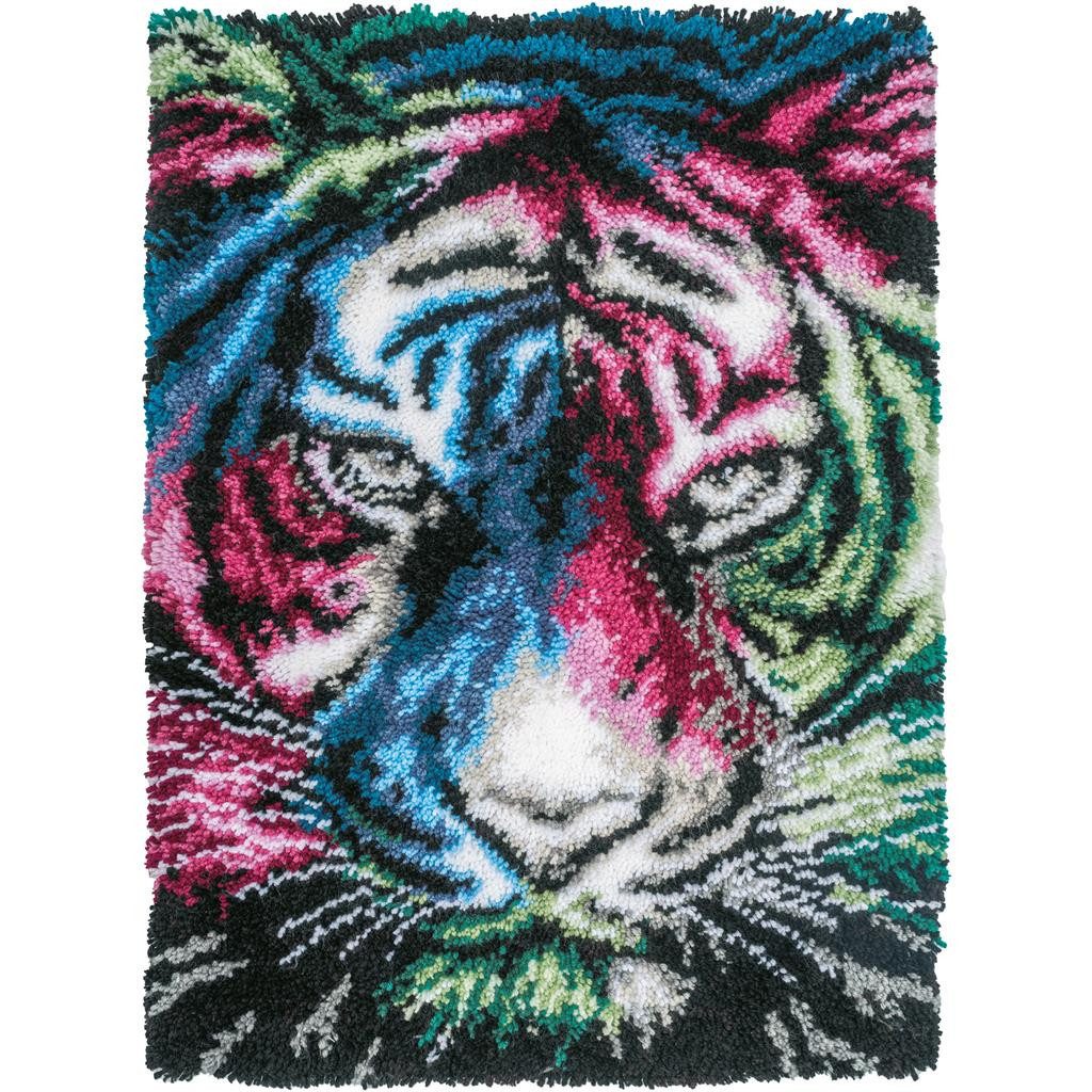 Vervaco Kreativset Vervaco, Knüpfteppichpackung Tiger, (Set, Vervaco embroidery Kit), Made in Europe