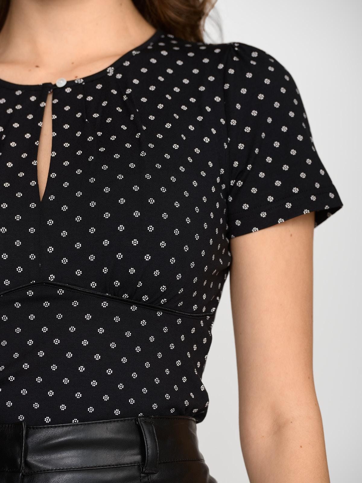 Vive Maria Vintage Èmelie - Maglietta Donna Aderente In Viscosa - Scollo Con Occhiello E Bottone - Nero - 6