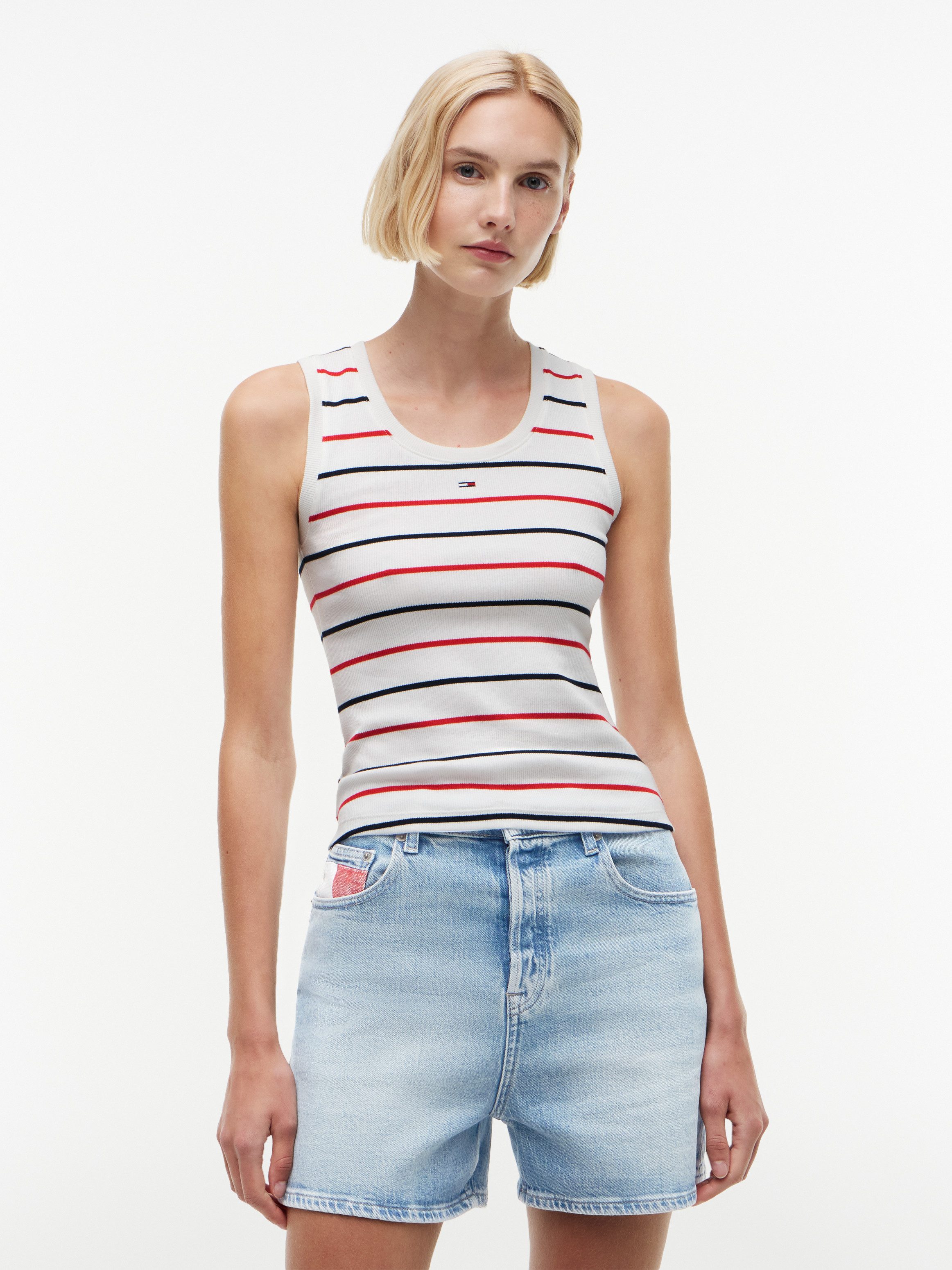Tommy Jeans Tanktop TJW ESSENTIAL RIB TANK EXT Baumwollmischung, figurbetont, in gerippter Struktur
