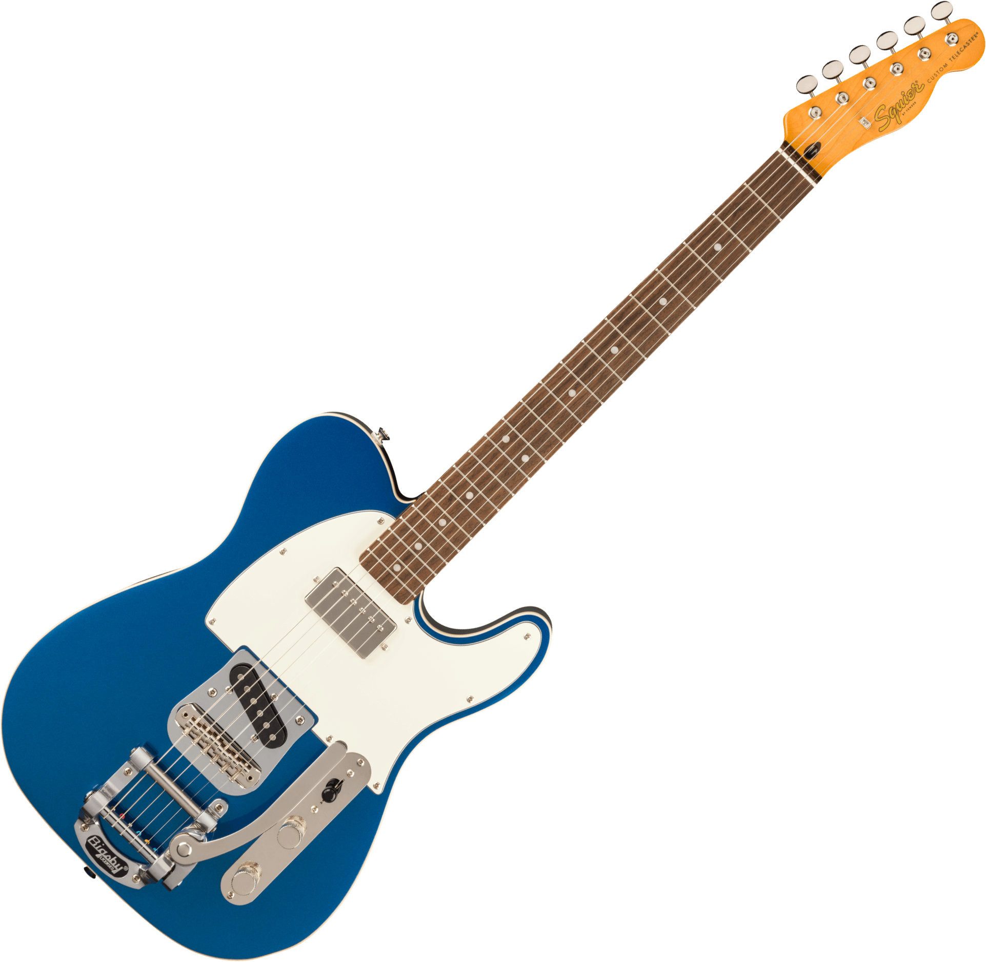 Squier E-Gitarre Classic Vibe Custom Telecaster SH with Bigsby Lake Placid Blue, Telecaster, Gitarre mit Lorbeer-Griffbrett