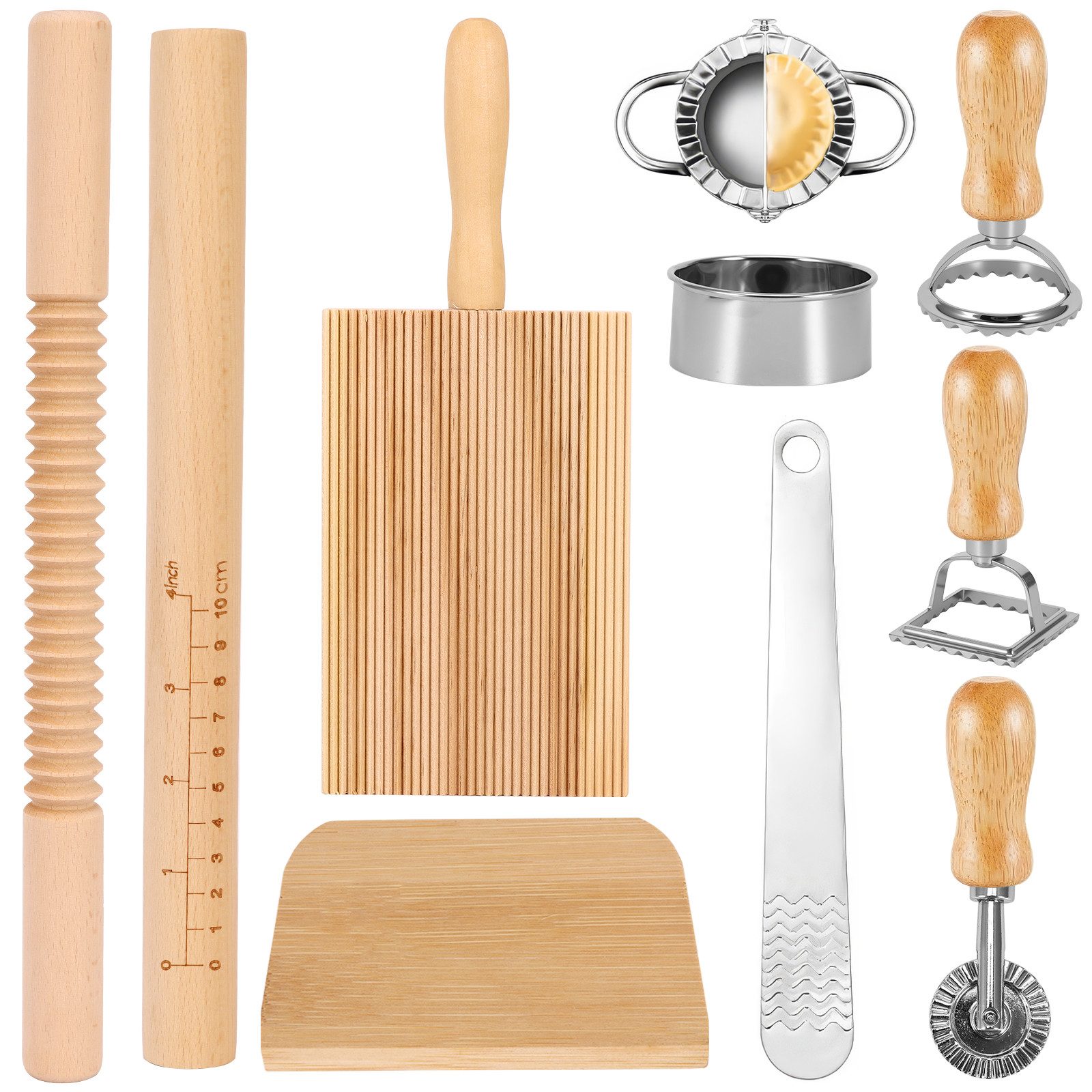 BlingBin Ravioliform 10 Stück Nudelherstellungs Set, Ravioli Former Set mit Ausstecher, (10er Set 10-tlg), Dumpling Maker Teigtaschenformer für Dumpling Ravioli Machen