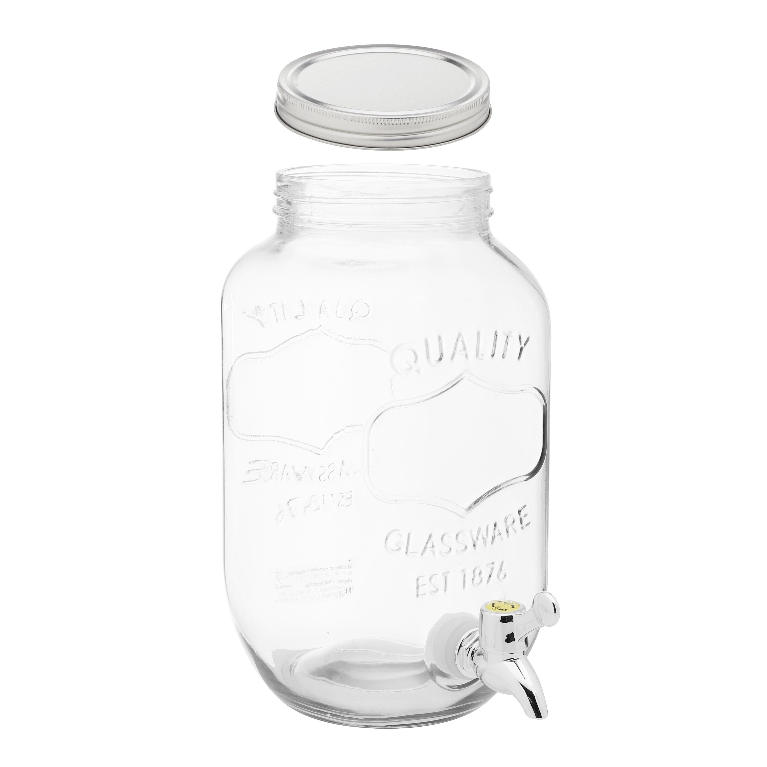 Rungassi Getränkespender Getränkespender Glas mit Zapfhahn 3L Wasserspender  Saftspender