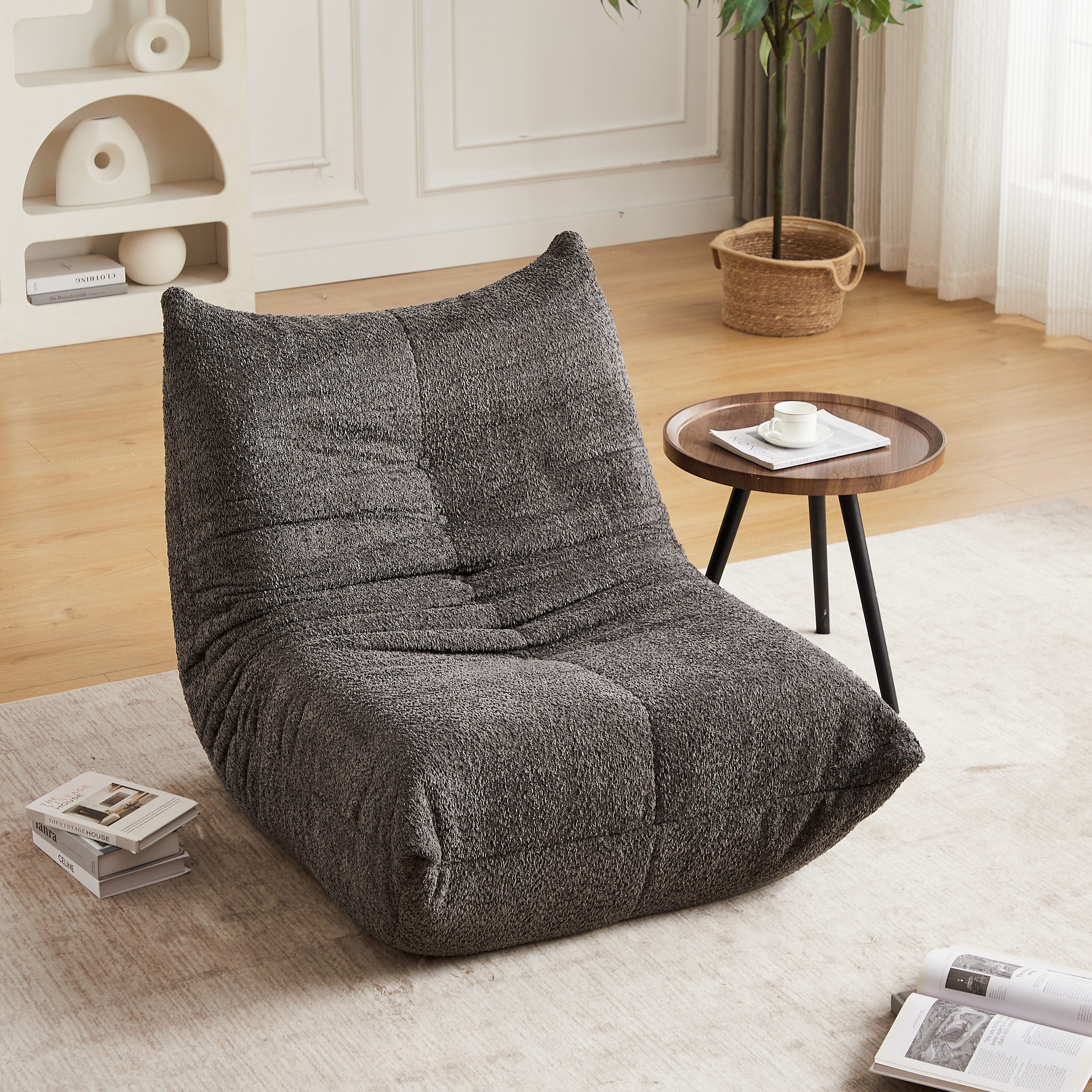 Yorbay Sitzsack Lazy Sofa-Stühle Relax-Sessel Lehnsessel Sofa mit Rückenlehne, Chenille Loungesessel, Vakuumverpackt, weicher Memory-Schaum