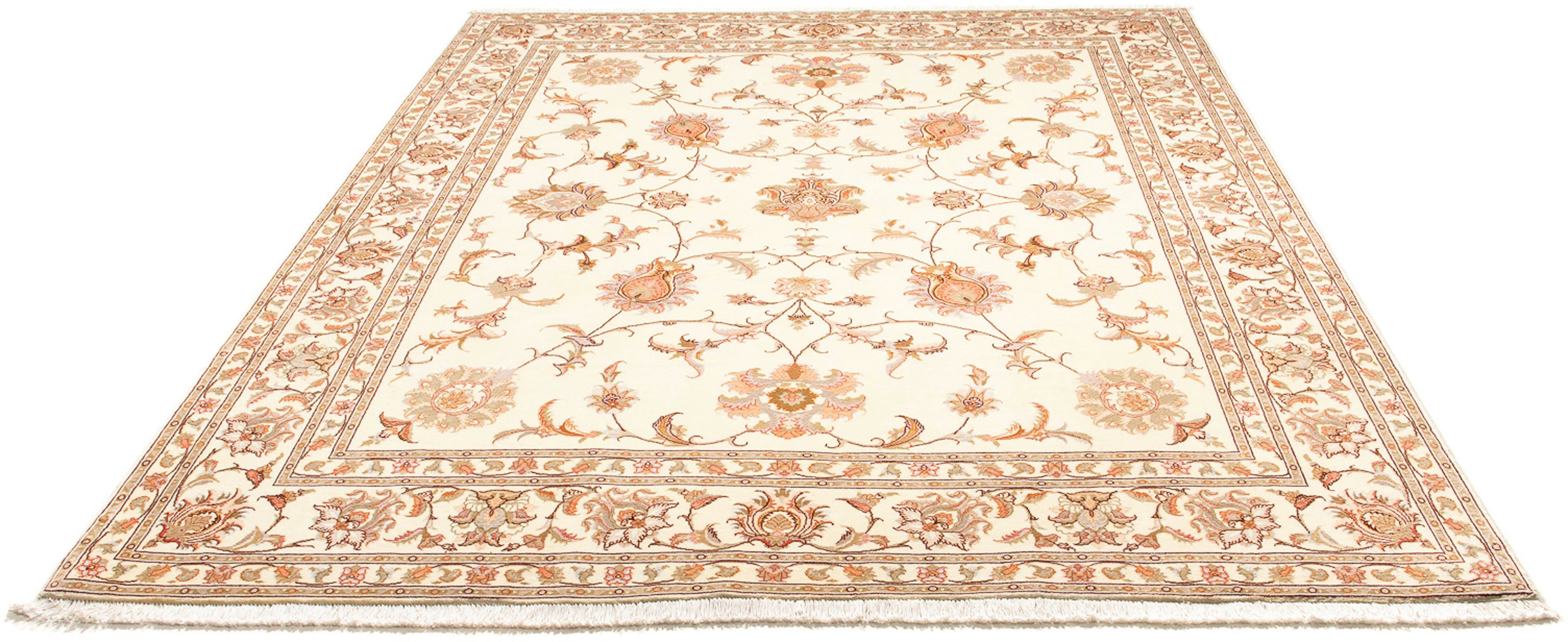 Orientteppich Perser - Täbriz - Royal - 258 x 200 cm - beige, morgenland, rechteckig, Höhe: 7 mm, Wohnzimmer, Handgeknüpft, Einzelstück mit Zertifikat