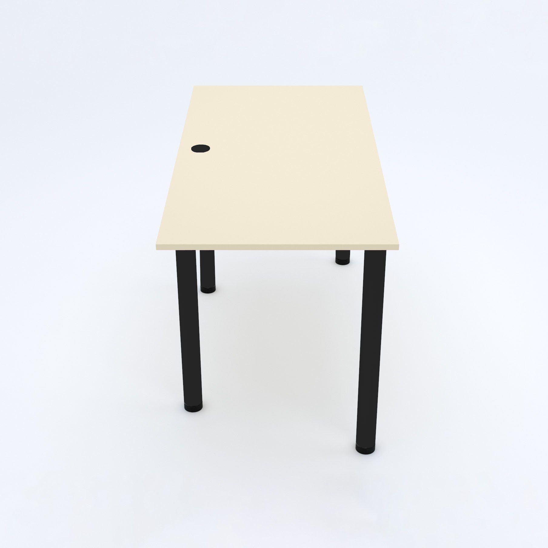 AKKE Vanille PVC Beinen Schreibtisch schwarze 2mm Kantenumleimung mit Schreibtisch,