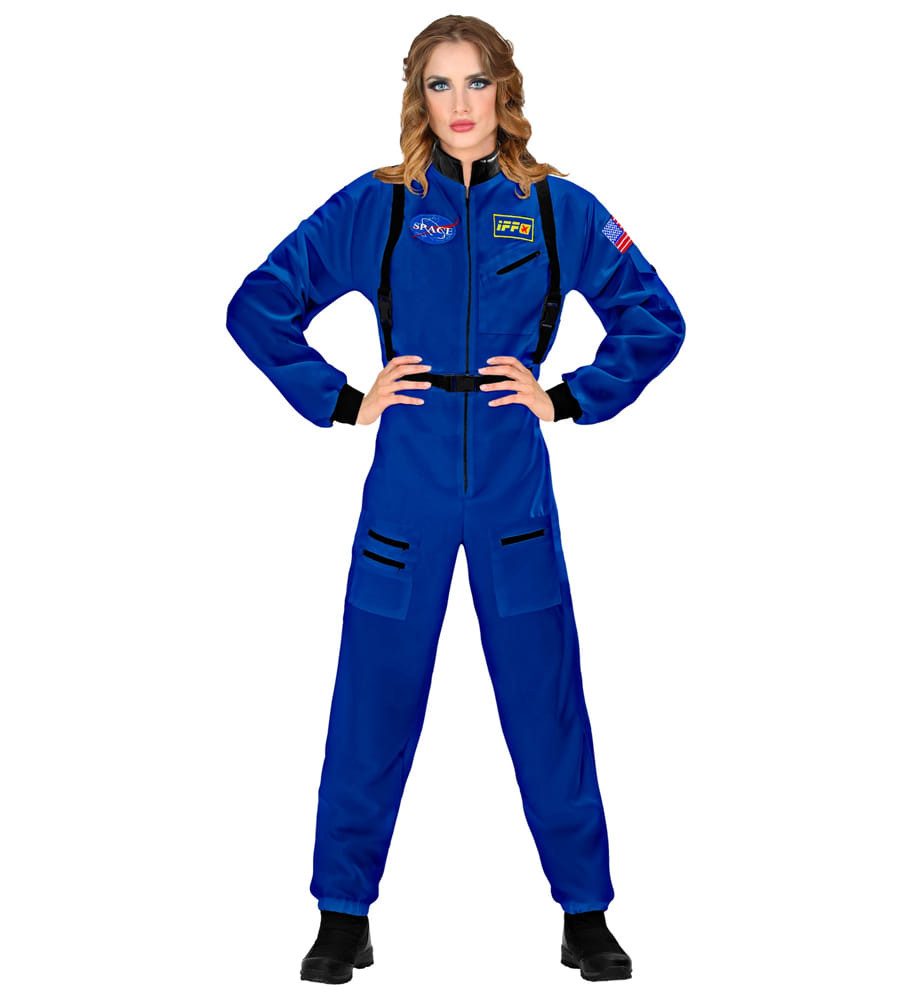 Kostüm Astronautin Overall blau Damen