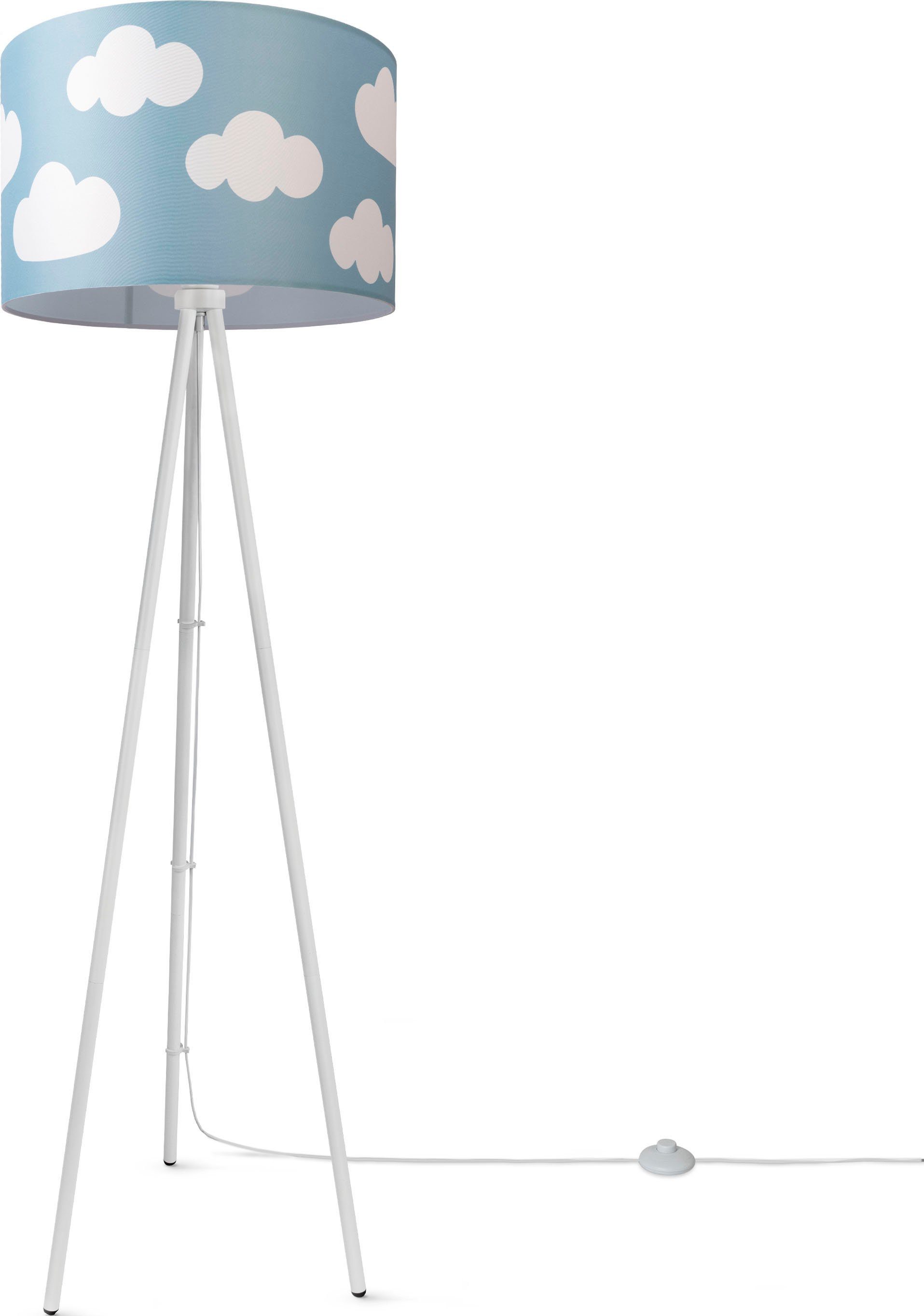 Paco Home Stehlampe Trina Cosmo, Spielzimmer Lampenschirm Stoff Pastell Kinderzimmer Stehlampe ohne Leuchtmittel, Wolken