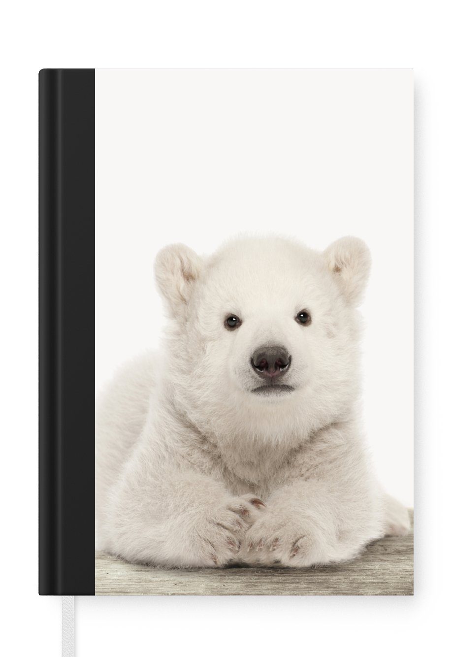 MuchoWow Notizbuch Eisbär - Tiere - Kinder - Weiß - Jungen - Mädchen, Journal, Merkzettel, Tagebuch, Notizheft, A5, 98 Seiten, Haushaltsbuch