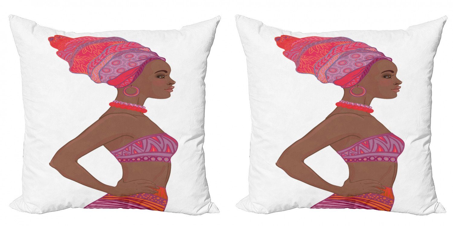 (2 Accent Doppelseitiger Frau Stück), Zulu Kissenbezüge Abakuhaus afrikanische Digitaldruck, Modern Verband-Kleid Frau