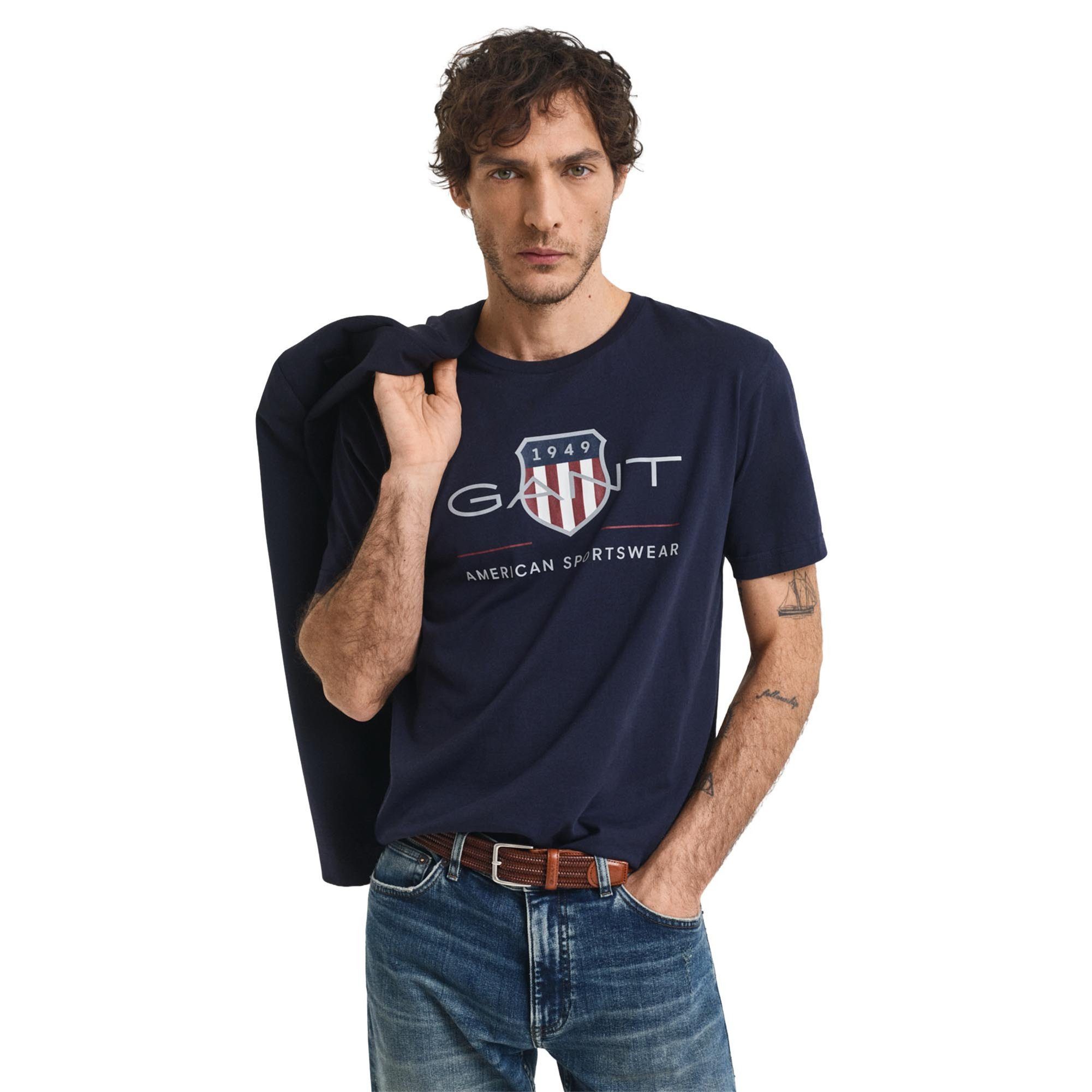 Gant T-Shirt Herren T-Shirt 1er Pack Baumwolle (Packung, 1er Pack) günstig online kaufen