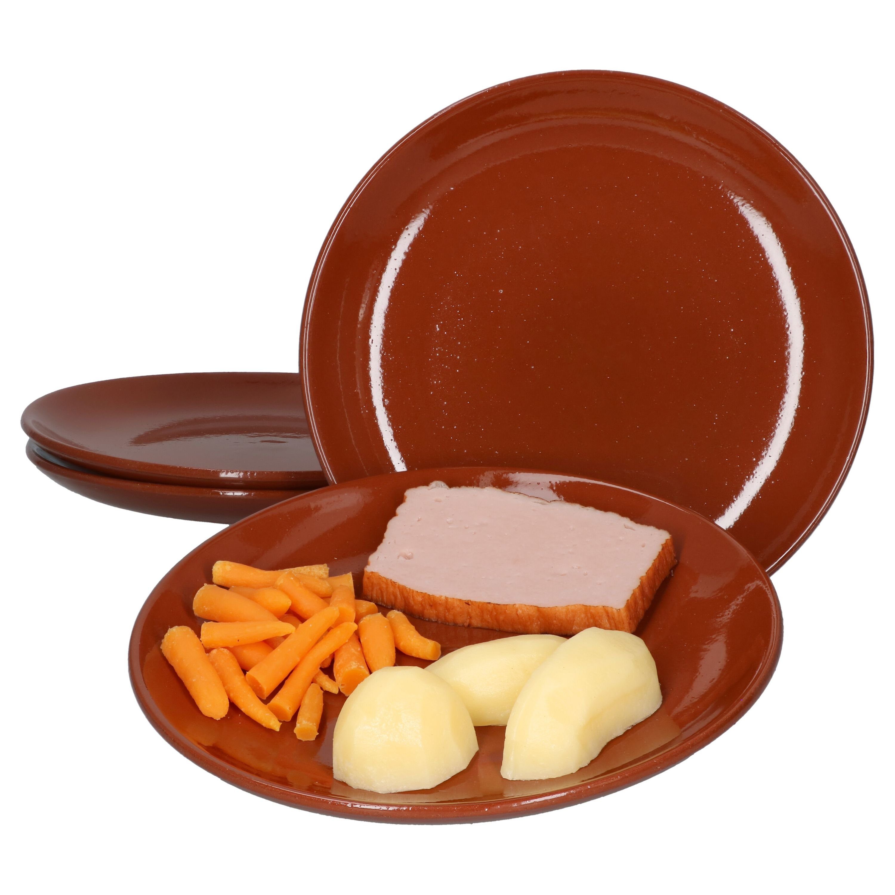 Frühstücksteller 4er Set Ton-Kuchenteller 23cm - 99530