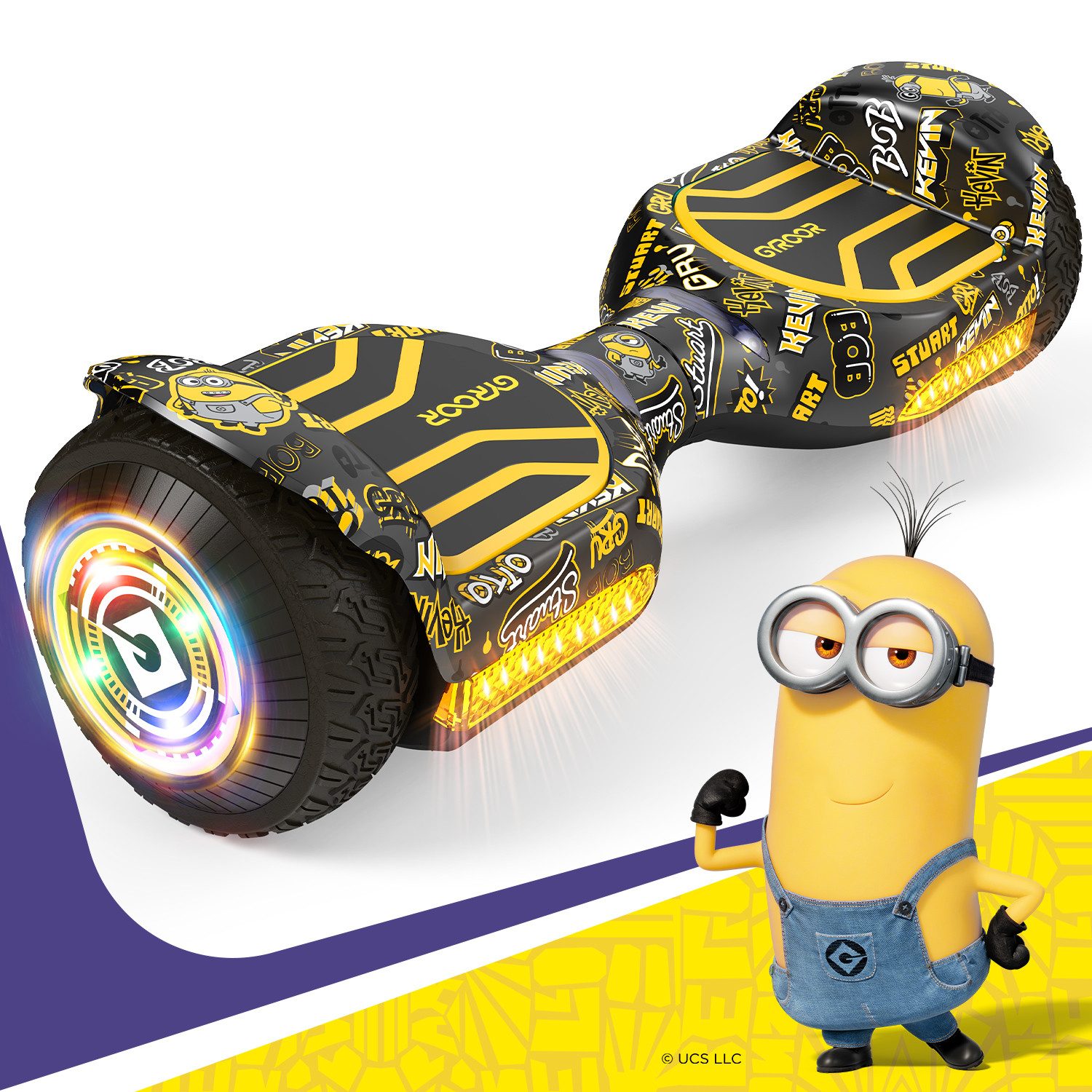 Gyroor Balance Scooter JD6, 6,5 Zoll Dual-Motor​ Minions Hoverboard mit Rundum-LED-Licht, (1 tlg), Bluetooth 500 W, 12.00 km/h, 15° Steigung, Für Kinder und Erwachsene