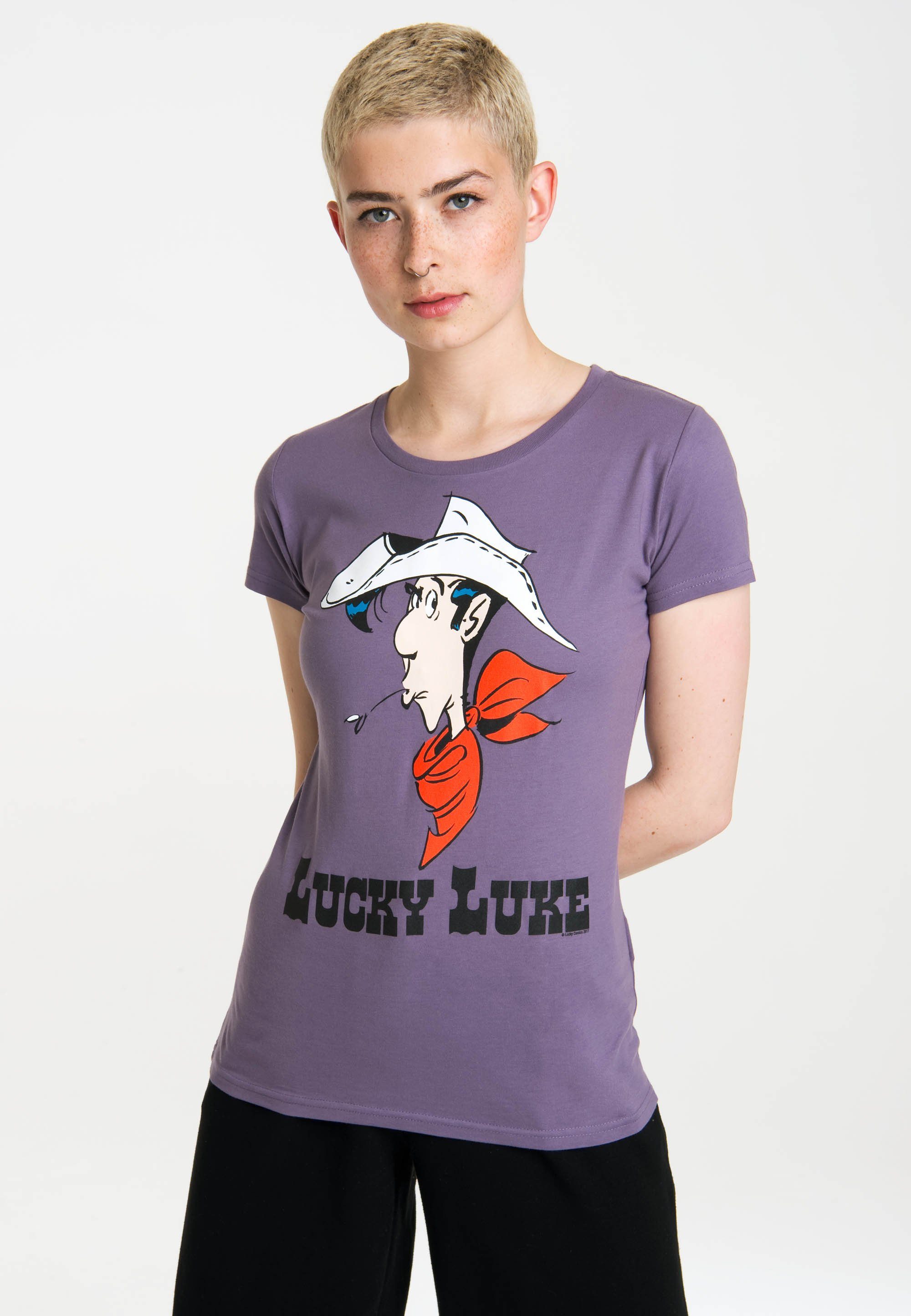 Luke LOGOSHIRT T-Shirt mit coolem Lucky Frontprint Portrait