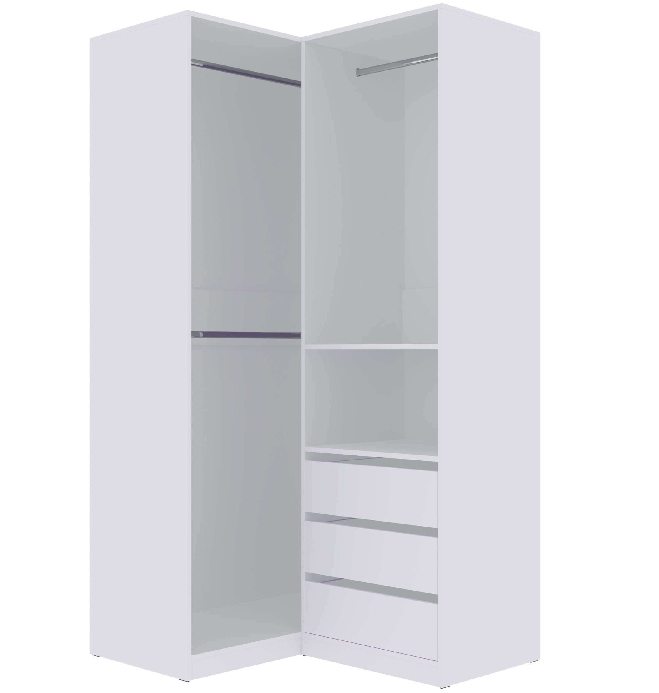 Marmex Möbel Eckkleiderschrank TRES H/B offener Garderobenschrank mit Schub günstig online kaufen