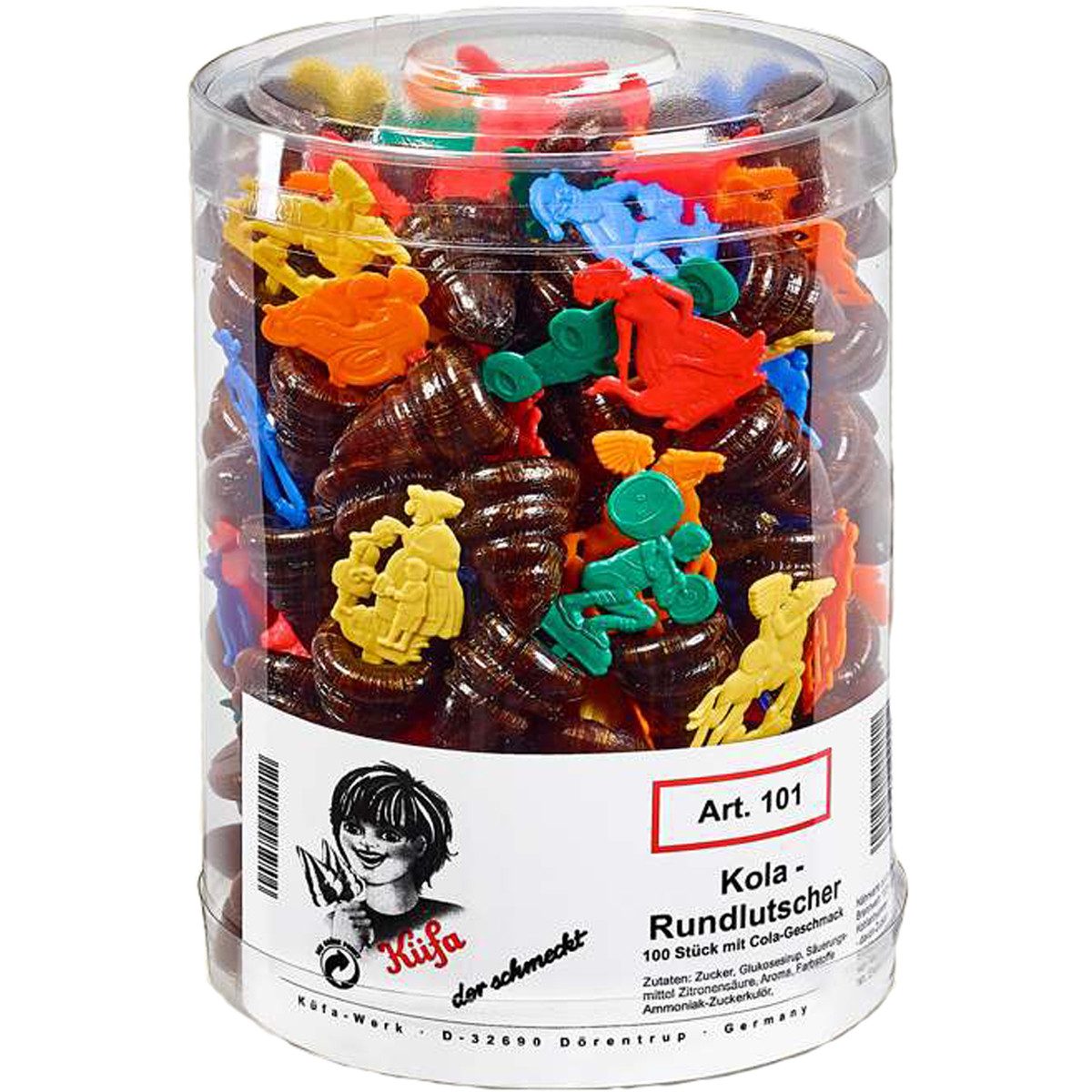 KUEFA Süßigkeit, Küfa Kola Rundlutscher mit dem Geschmack von Cola 100 Stück 1800g