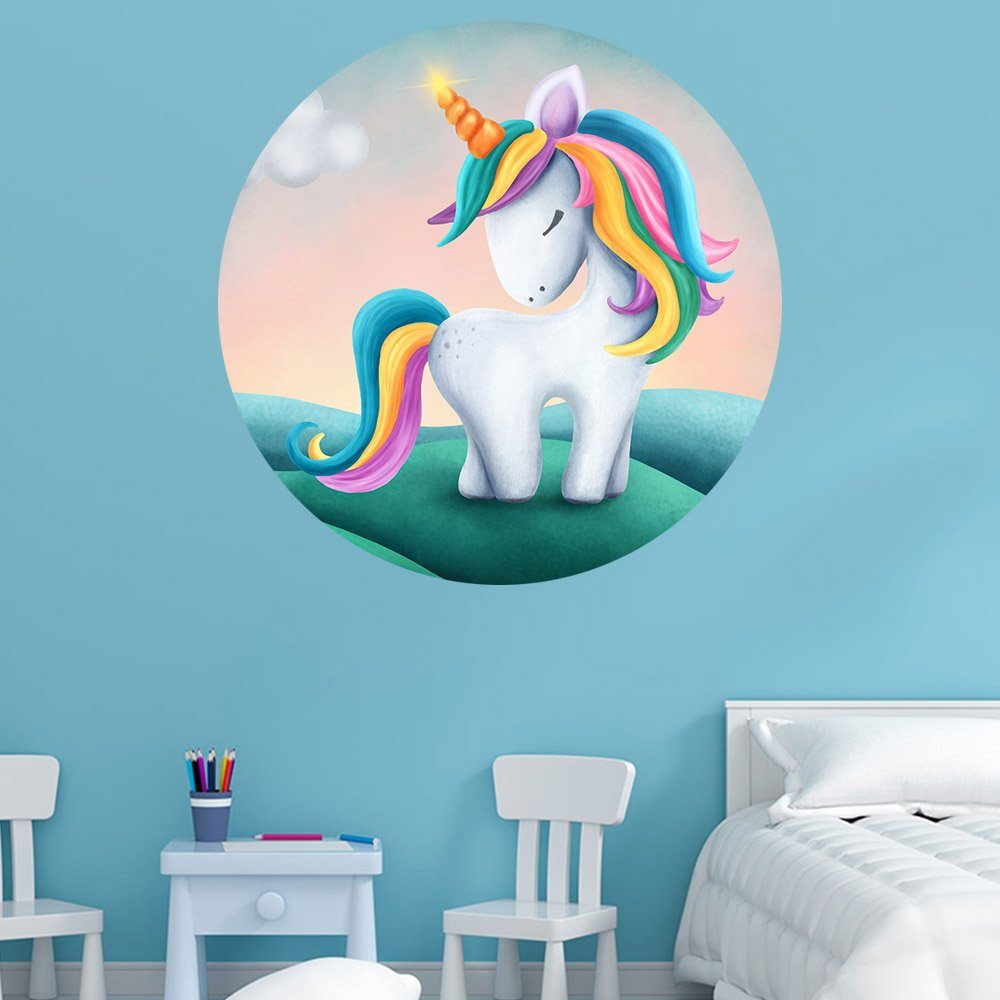 WallSpirit Wandtattoo Einhorn, Selbstklebend, rückstandslos abziehbar