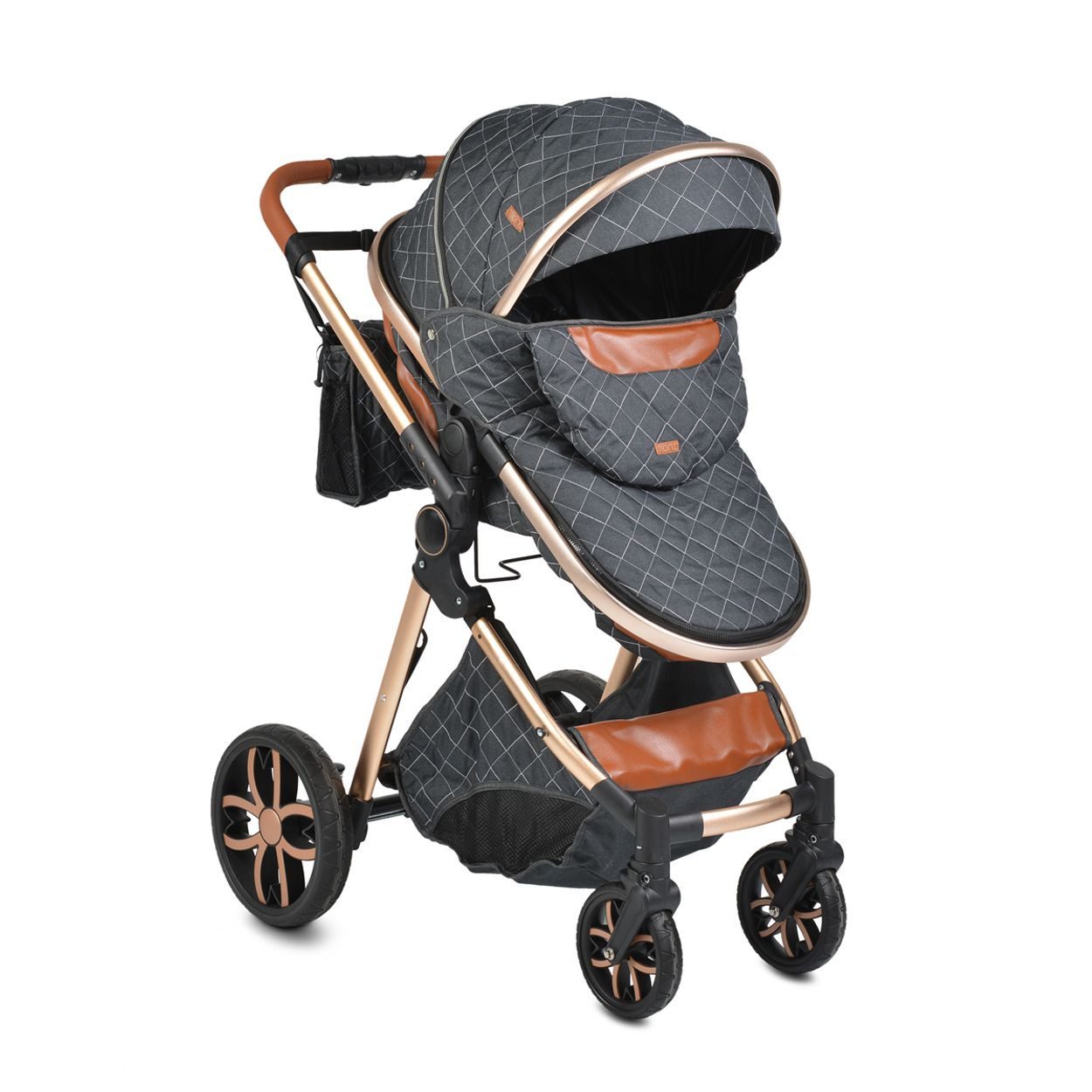 Moni Kombi-Kinderwagen Kinderwagen Alma, Sportsitz Tragetasche umbaubar Wickeltasche Sitz umkehrbar