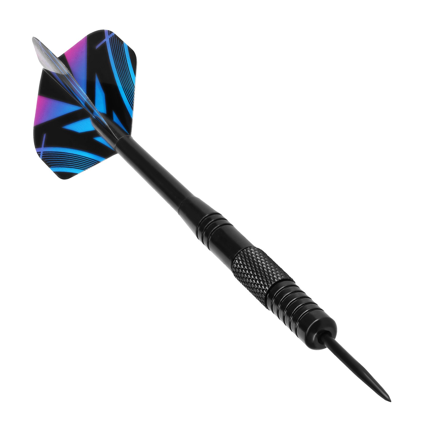 NILS FUN Dartpfeil 3 Dartpfeile TDR02 Mystic Blue mit Case, Messing-Barrel, 22 g Gewicht, Stahlspitze, Nylon-Schaft, PET-Flights