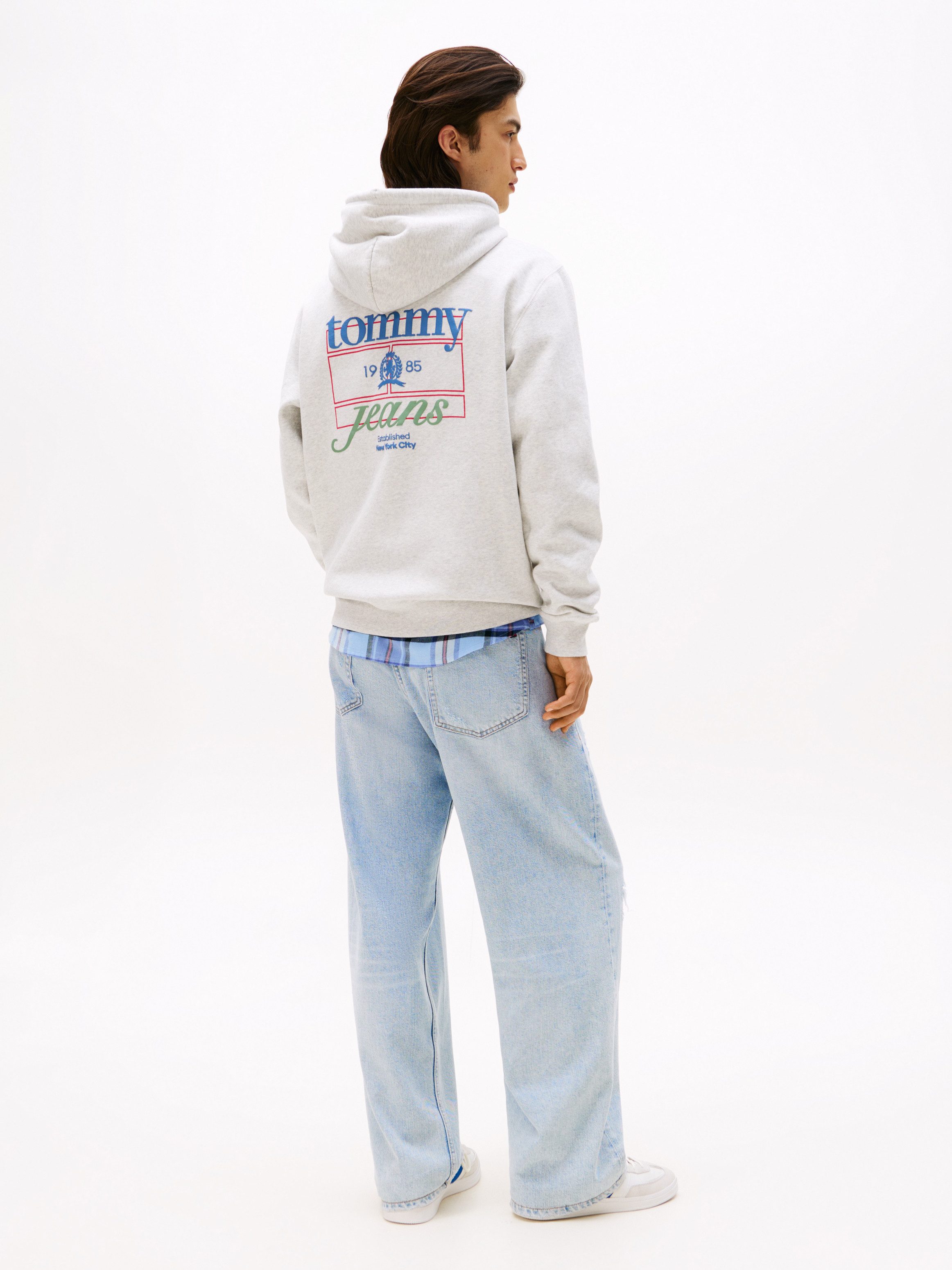 Tommy Jeans Hoodie TJM WASHED CREST PLAY regular fit, Sweatshirt, Rückenprint
