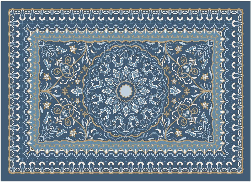 matches21 HOME & HOBBY Fußmatte Türmatte Vintage Floral blau in 50x70 cm al günstig online kaufen