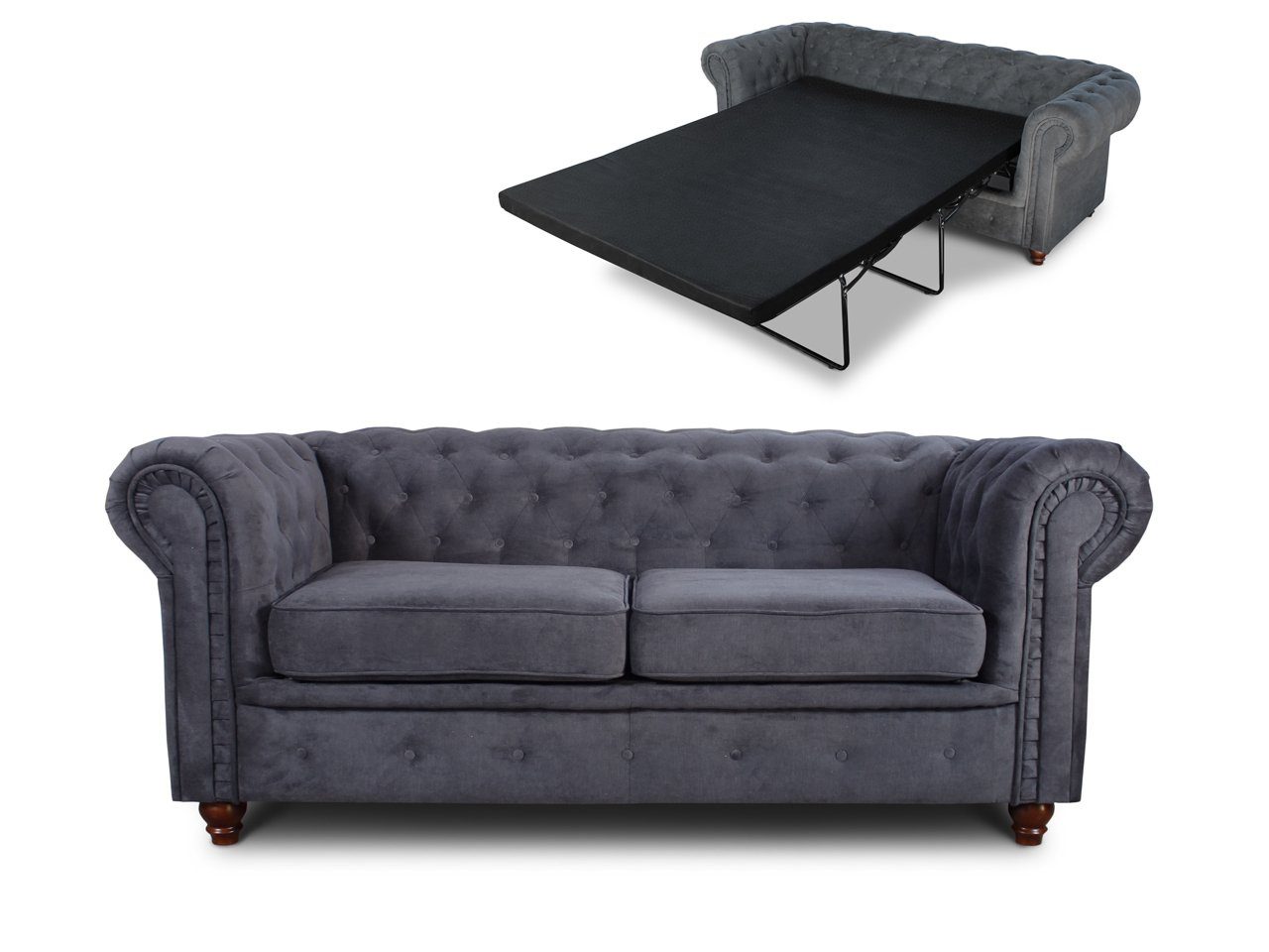 Asti Sofa Chesterfield Schlafsofa Schlaffunktion, Bis, Sofagarnitur, 2-er, Bettsofa 2 Sofnet mit