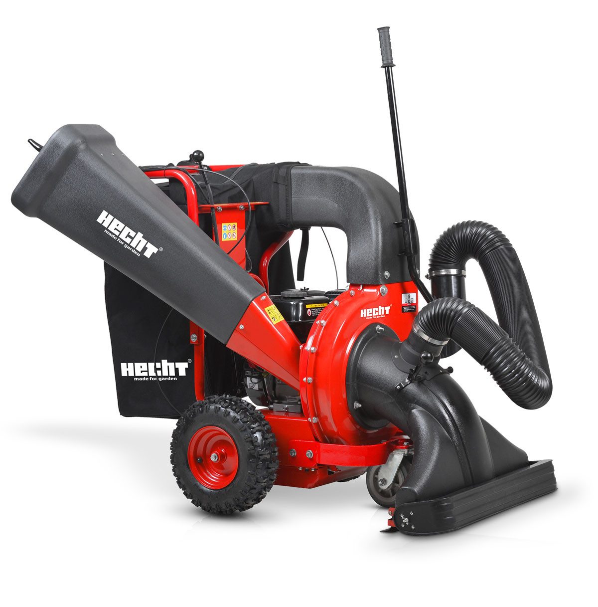 Hecht Benzin-Laubsauger 8574 XXL Abfall- und Laubsauger 2in1 mit Häckselfunktion, bis ⌀ 5 cm, 120L Fangkorb