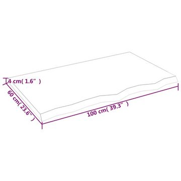 furnicato Tischplatte Dunkelbraun 100x60x(2-4)cm Massivholz Eiche